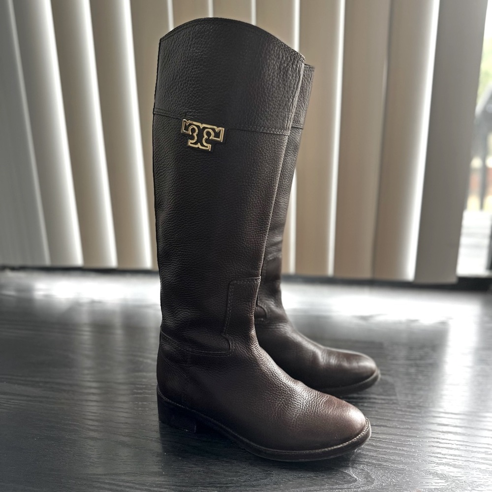 Tory Burch Coconut Brown Joanna Riding Boots size 8.5